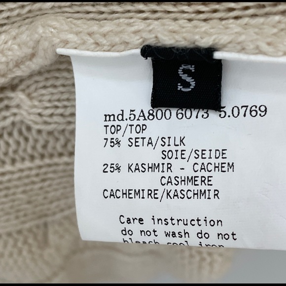 Amuleti beige Kashmir top and skirt with silk lace inserts. Size S. New - Picture 12 of 15